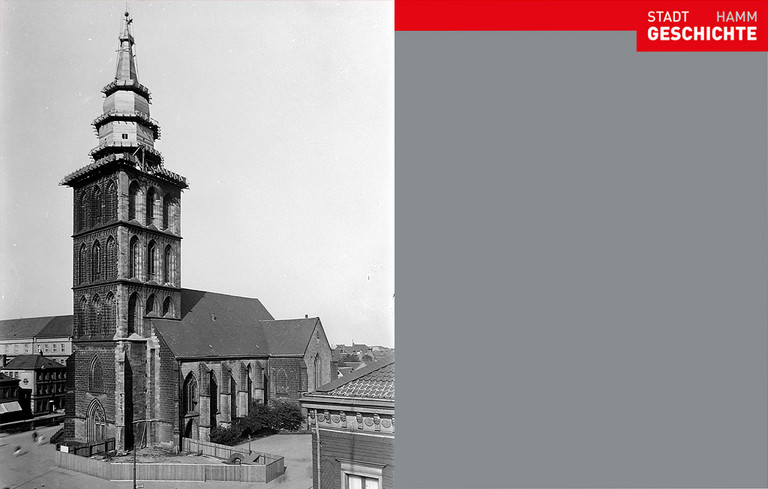 Restaurierung des Turmhelmes der Pauluskirche im Jahre 1928