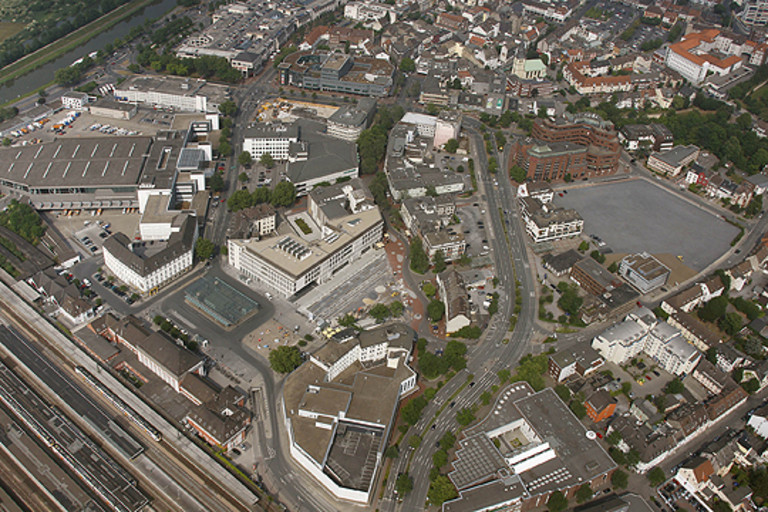 Eine Luftbildaufnahme des Bahnhofquartiers