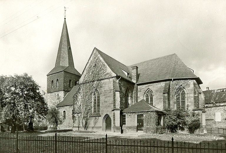 Ansicht der St. Pankratius-Kirche Mark, 1950er-Jahre