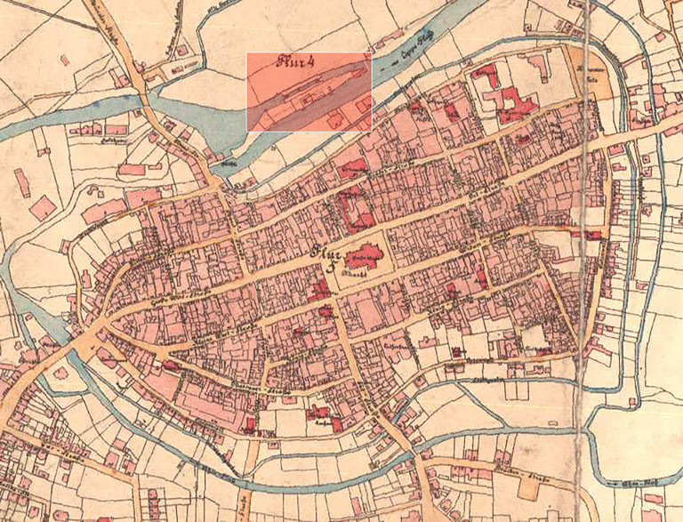 Innenstadt-Ausschnitt aus dem Stadtplan von 1910