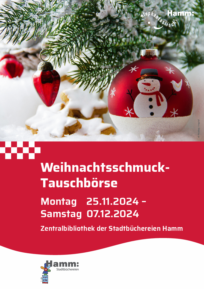 Das Bild zeigt das Plakat der Tauschböre Weihnachtsdeko