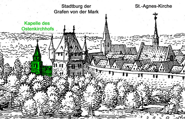 Historische Darstellung des Ostentores aus dem Jahre 1647