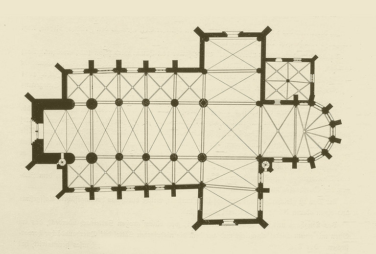 Grundriss der Pauluskirche 1881