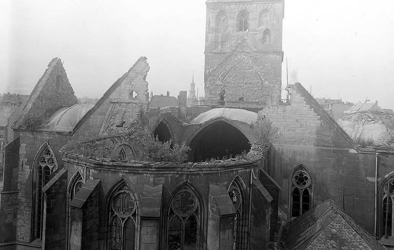 Kriegszerstörte Pauluskirche, um 1950