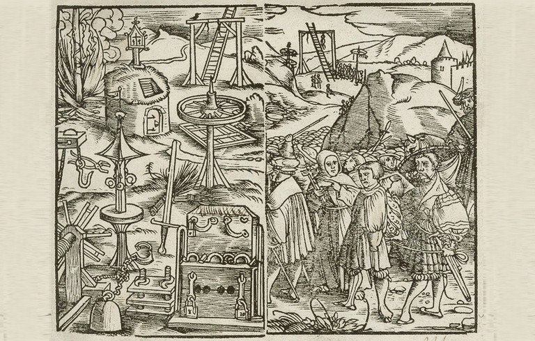 Titelbild der „Constitutio Criminalis Carolina“ (1532) oder auch „Peinliche Halsgerichtsordnung Kaiser Karls V.“