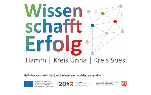 Logo des Projektes ''Wissen schafft Erfolg'' mit Förderlogos