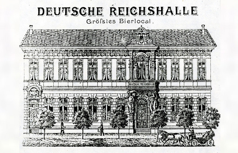 Deutsche Reichshalle mit Theater vom M. Reinoldt.