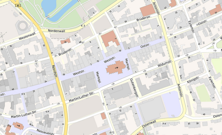 Ausschnitt des digitalen Stadtplans