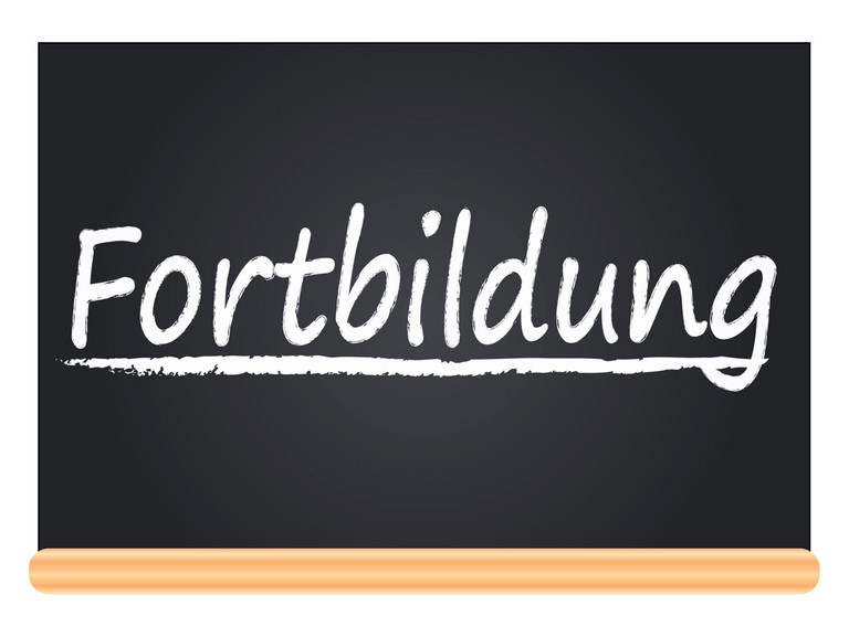 Schild mit dem Wort "Fortbildung"