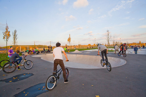 Mountainbiker im Lippepark