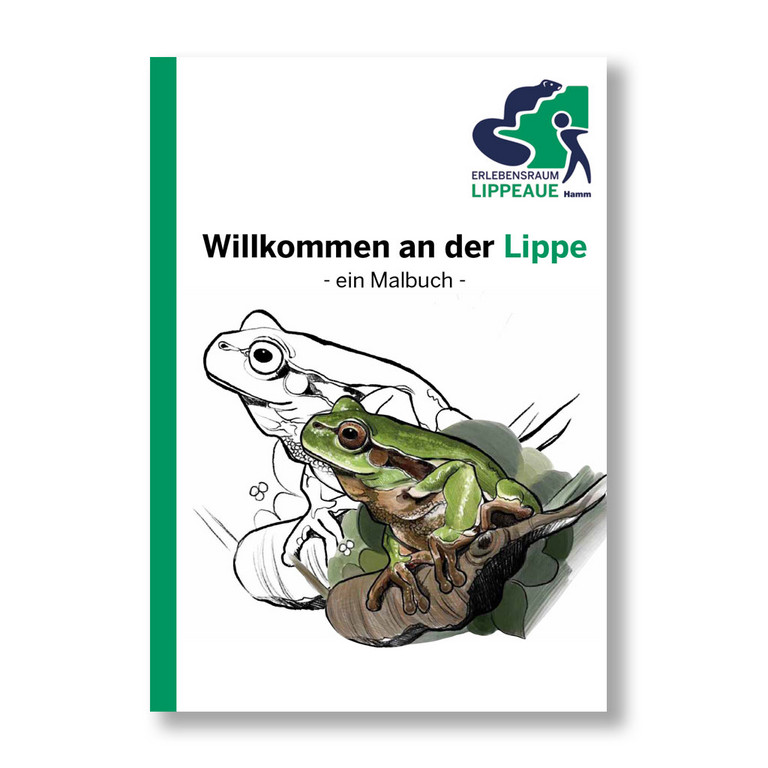 Das Bild zeigt das Titelbild zum Malbuch des Projektes "Erlebensraum Lippeaue"