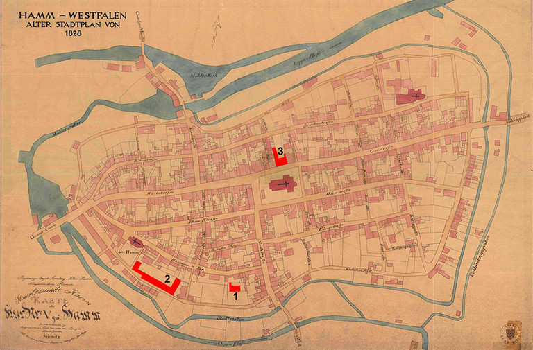 Karte der Steuergemeinde Hamm 1828