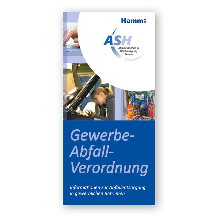 Titelbild der Broschüre "Gewerbe-Abfall-Verordnung" des ASH