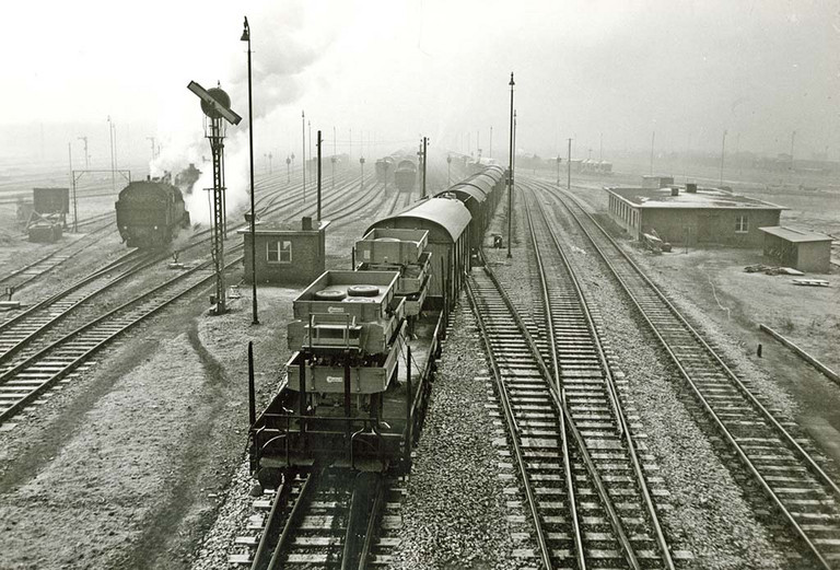 Rangierbetrieb im Verschiebebahnhof in den 1950er-Jahren