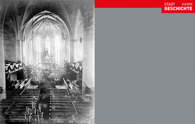 Blick auf den Altarraum der Pauluskirche nach Osten, um 1912