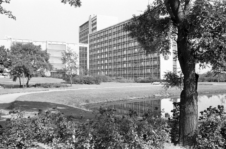 Blick von Süden auf das Oberlandesgericht Hamm, Ende der 1960er-Jahre