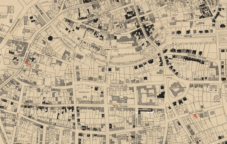 Ausschnitt aus dem Stadtplan der Stadt Hamm von 1928