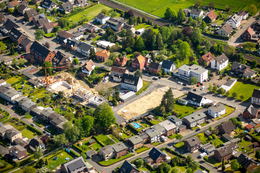 Luftbild eines Baugebietes in Hamm